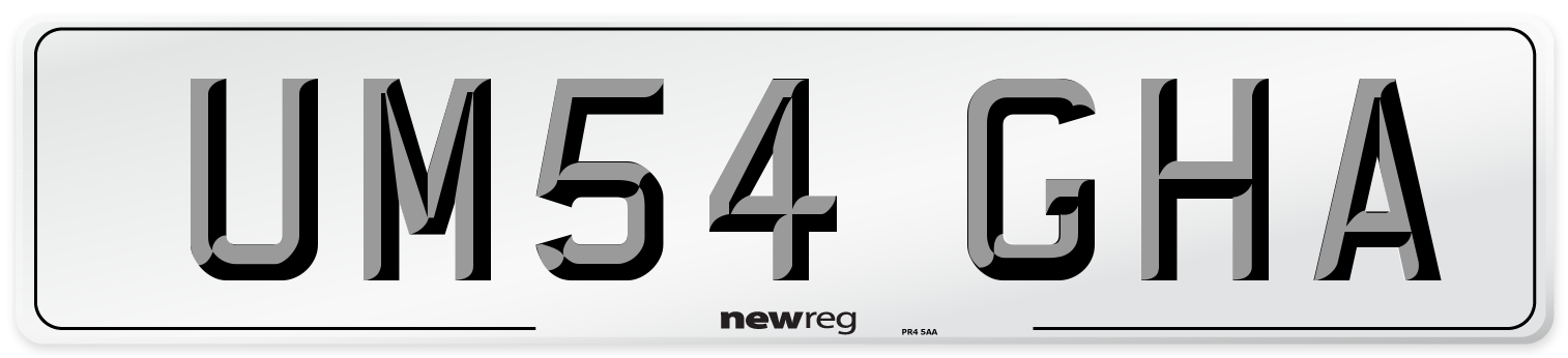 UM54 GHA Number Plate from New Reg
